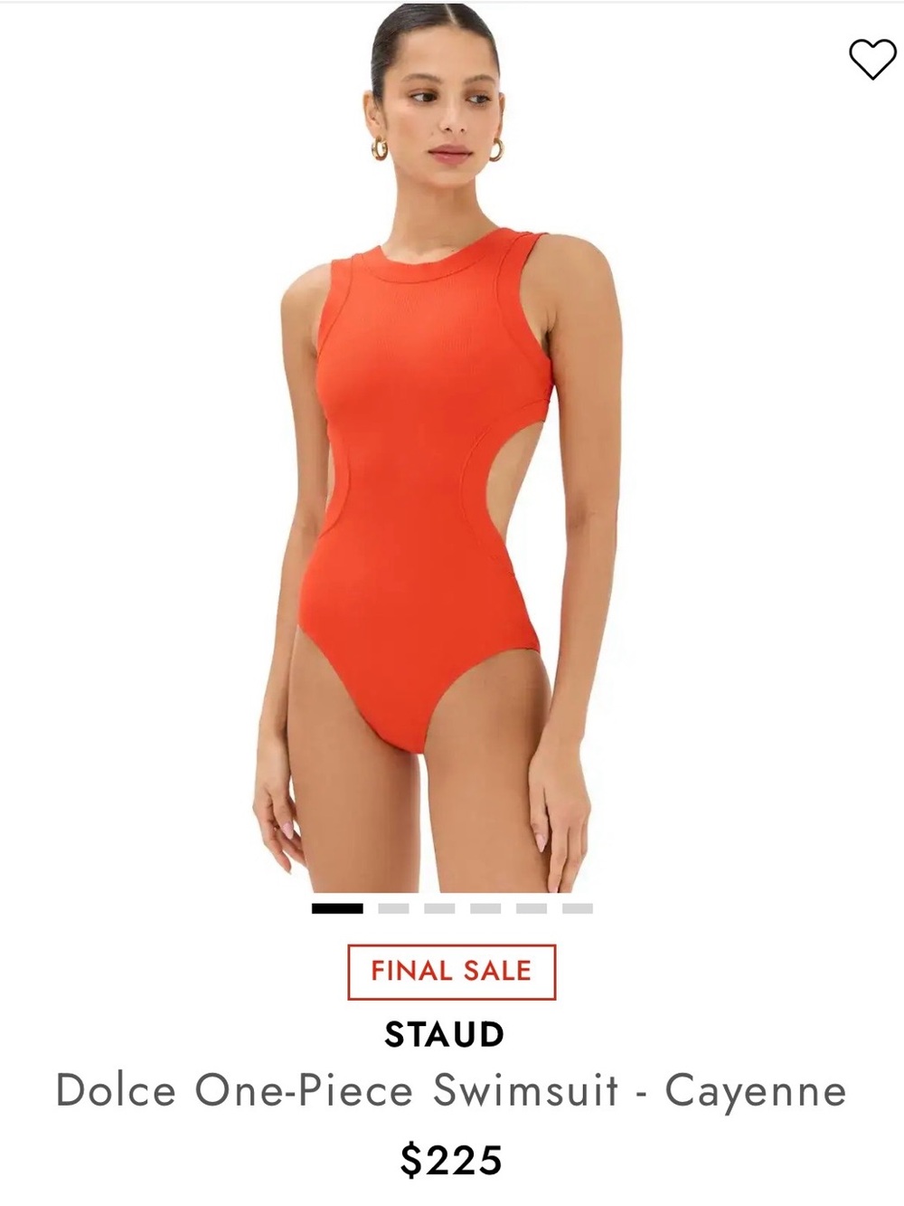 STAUD Dolce Cutout One-Piece Swimsuit in Cayenne